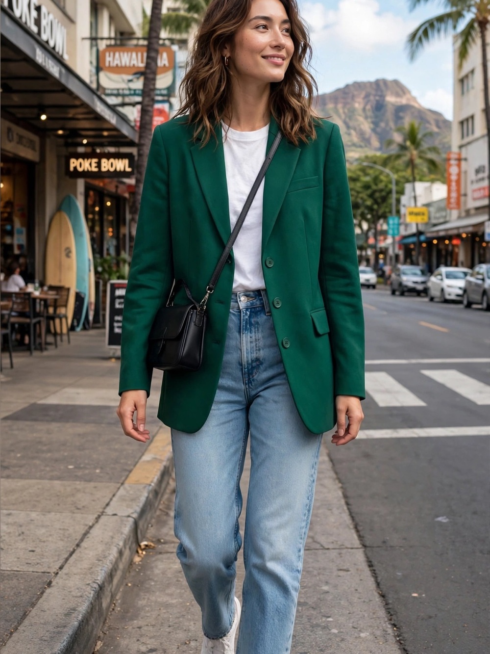 Zara Deep Green Women's Blazer Jacket